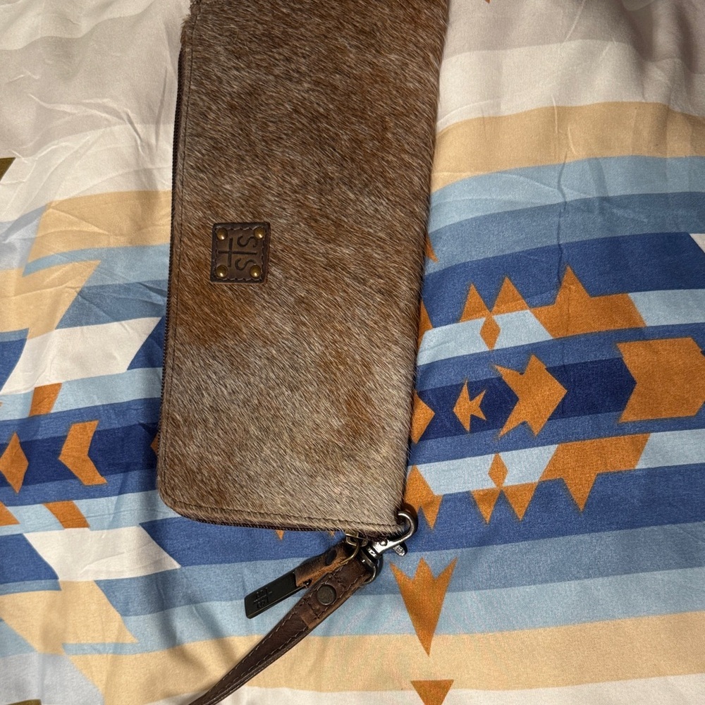 Brown Fur Wristlet Wallet